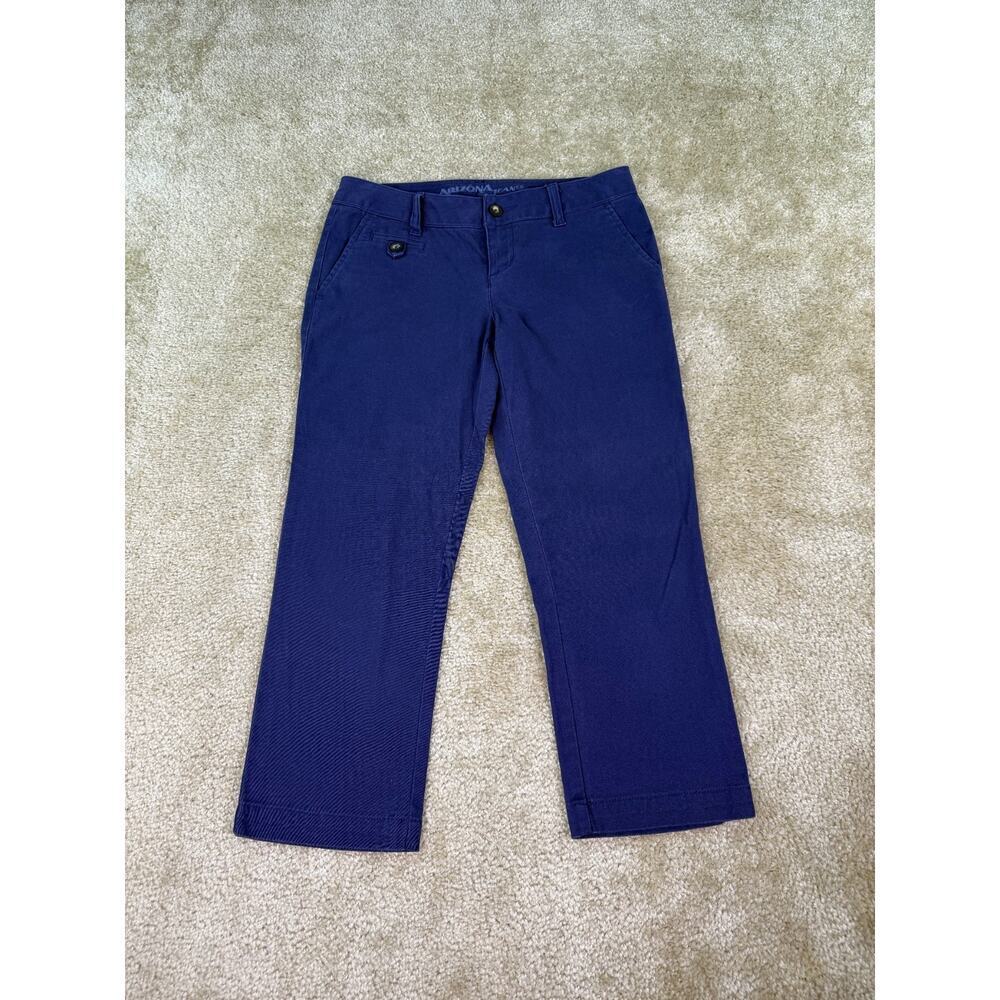 Arizona Jeans Co Dark Blue Pants Womens Straight Leg Size 3 Cropped 29x22 B821